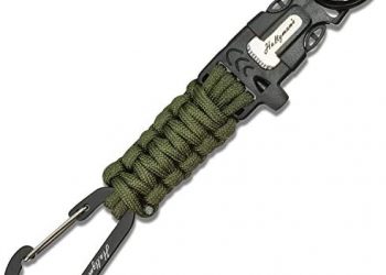 Ultimate 5-in-1 Paracord Keychain with Carabiner for Camping, Fishing, Hunting & Outdoor Emergencies | Multipurpose Survival Tool with Paracord, Emergency Whistle, Flint Rod, Key Ring