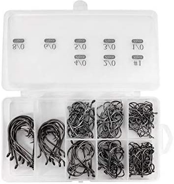 150PCS Circle Hooks, Strong High Carbon Steel Fresh and Saltwater Fishing Hooks, Variety of Different Sizes Circle Hook – Size:#1 1/0 2/0 3/0 4/0 5/0 6/0 8/0