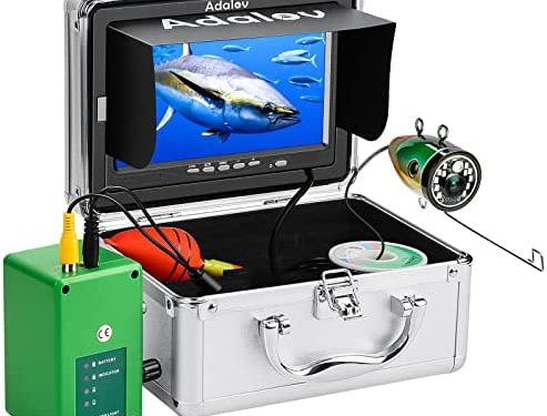 Underwater Fishing Camera, 𝟮𝟬𝟮𝟯 𝙪𝙥𝙜𝙧𝙖𝙙𝙚 AdaLov Portable Fish Finder Camera with Depth Temperature Display-Waterproof HD1000TVL Fishing Camera for Ice, Lake and Boat Fishing