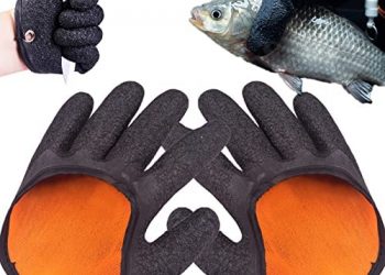 Fishing Glove, Fisherman Professional Catch Fish Gloves, Fishing Puncture Proof Gloves, Anti-Slip Fishing Gloves(Black)