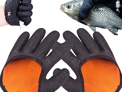 Fishing Glove, Fisherman Professional Catch Fish Gloves, Fishing Puncture Proof Gloves, Anti-Slip Fishing Gloves(Black)