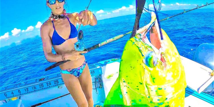 Girl Goes 20 Miles Offshore Just to Catch Dinner (Mahi Catch & Cook)