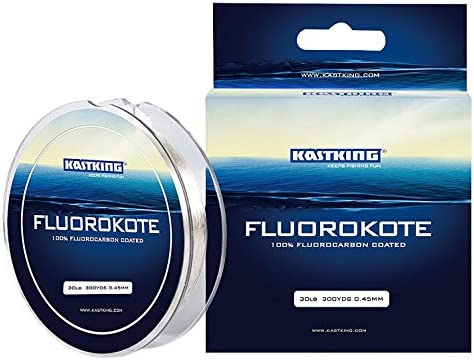 KastKing FluoroKote Fishing Line – 100% Pure Fluorocarbon Coated – 300Yds/274M 150Yds/137M Premium Spool – Upgrade from Mono Perfect Substitute Solid Fluorocarbon Line