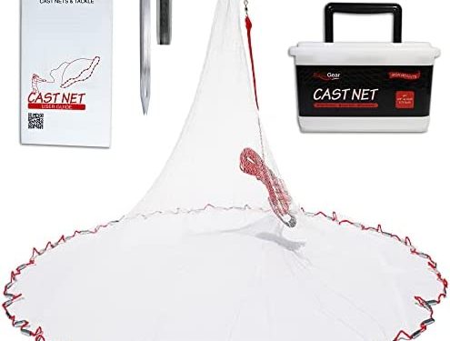 BasicGear Standard Cast Net for Bait Trap Fish | 3ft-12ft Radius with 1/4 or 3/8 inch Mesh for Freshwater and Saltwater | Professional Grade and Upgraded Material | Throw Style
