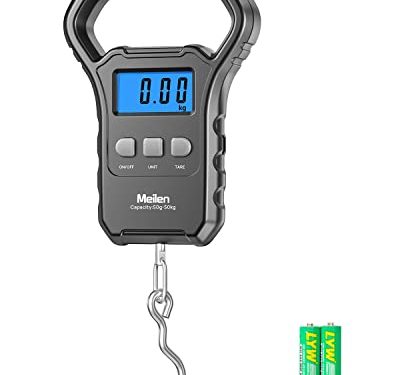 Fish Scale, Meilen 110lb/50kg Luggage Scale Hanging Scale Fishing Scale with Backlit LCD Display, Luggage Scales for Suitcase with Large Handle, Digital Postal Scale Fishing Gifts for Men