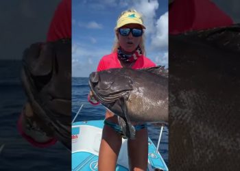 Girl Catches Massive Grouper!