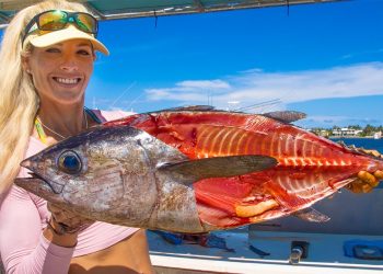 Girl Shows How To Fillet Big Blackfin Tuna