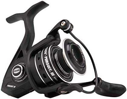 Penn Pursuit III Nearshore Spinning Fishing Reel, Size 5000, Corrosion-Resistant Graphite Body and Line Capacity Rings, Machined Aluminum Superline Spool, HT-100 Drag System