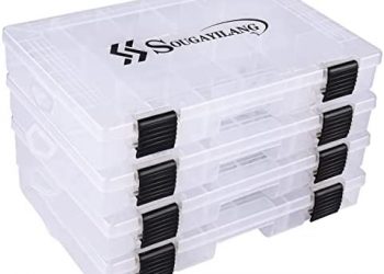 Sougayilang Fishing Tackle Boxes – 3600 3700 Plastic Storage Organizer Box with Removable Dividers – Fishing Tackle Storage – 4 Packs Transparent Tackle Trays