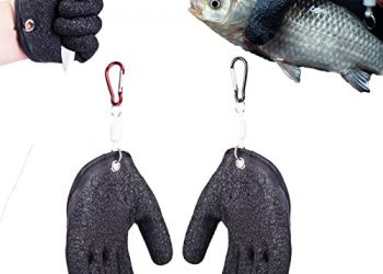 Fisherman Professional Catch Fish Gloves, Fishing Glove, Fishing Puncture Proof Gloves, Anti-Slip Fishing Gloves(Black)