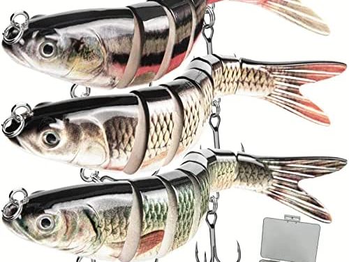 GOANDO Fishing Lures Topwater for Bass Trout Lifelike Multi Jointed Swimbaits Fishing Accessories Slow Sinking Swimming Bass Fishing Lure for Freshwater or Saltwater Fishing Gifts for Men