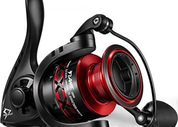 Piscifun Flame Spinning Reels, Lightweight 9+1BB Ultra Smooth Spinning Fishing Reels, 19.8LBs Max Drag, 500, 1000, 2000, 3000, 4000, 5000 Series, Red & Blue