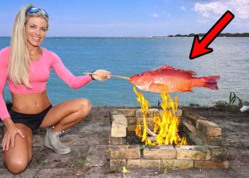 Primitive Technology — WHOLE FISH Catch & Cook!