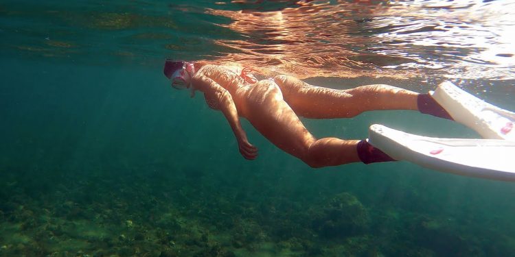 SNORKELING from land