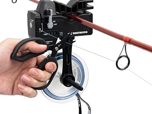 KastKing Kalibrate Fishing Line Spooler & 5’’ Braid Scissors – W/Line Counter, Patented Accessories, Portable, Compact, for Spinning & Casting Reels – No Line Twist, Fishing Gears Gifts for Men