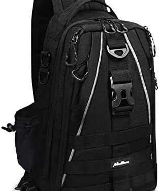 MoiShow Fishing Tackle Bag,Ultralight Water-Resistant Outdoor Shoulder Backpack Fishing Tackle Box Bag with Rod Holder,Tackle Backpack