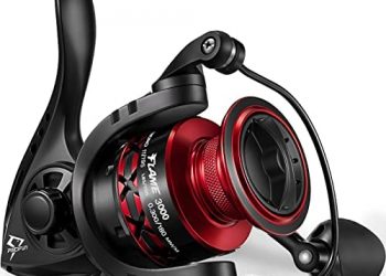 Piscifun Flame Spinning Reels, Lightweight 9+1BB Ultra Smooth Spinning Fishing Reels, 19.8LBs Max Drag, 2000, 3000, 4000, 5000 Series, Red & Blue