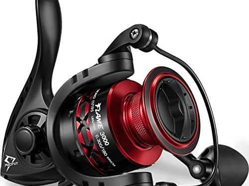 Piscifun Flame Spinning Reels, Lightweight 9+1BB Ultra Smooth Spinning Fishing Reels, 19.8LBs Max Drag, 2000, 3000, 4000, 5000 Series, Red & Blue