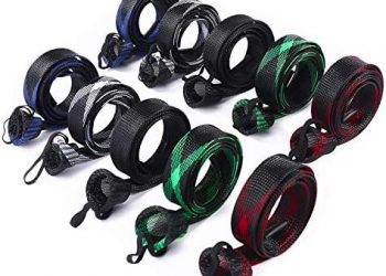 ZHENDUO OUTDOOR 10Pcs Fishing Rod Sleeve Rod Socks 67inches/74.8inches Rod Covers Braided Mesh Rod Protector Fishing Tools Accessories for Bait Casting Sea Fishing Rod
