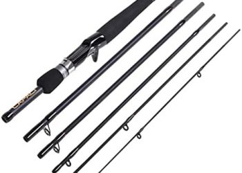 ECOOLBUY Baitcasting Rod Combos Hard Carbon Fiber Telescopic Portable Hand for Travel Surf Saltwater Freshwater Boat