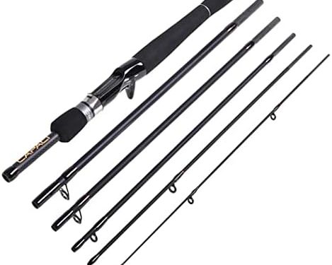 ECOOLBUY Baitcasting Rod Combos Hard Carbon Fiber Telescopic Portable Hand for Travel Surf Saltwater Freshwater Boat