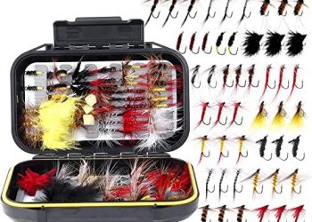 PLUSINNO Fly Fishing Flies Kit, 26/78Pcs Handmade Fly Fishing Gear with Dry/Wet Flies, Streamers, Fly Assortment Trout Bass Fishing with Fly Box