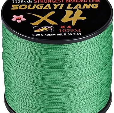 Sougayilang Fishing Line 4 Strands Abrasion Resistant Line Braided Fishing Lines Incredible Zero Stretch Fishing line Braid