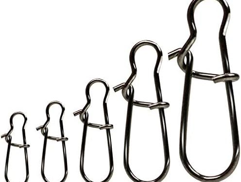 Sougayilang Fishing Rolling Swivel with Coast Lock Snap Stainless Steel Black Nickel Fish Swivels Line Connector
