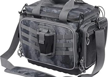 VISMIX Fishing Tackle Bag- Fishing Bag Large Water-Resistant Fishing Storage Bag with 2pcs 3600 Tackle Tray Boxes and Rod Holder