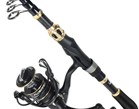 PLUSINNO Fishing Rod and Reel Combos Carbon Fiber Telescopic Fishing Rod with Reel Combo Sea Saltwater Freshwater Kit Fishing Pole…