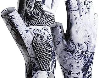 ievei Sun Gloves UPF 50+ Fishing Gloves, Fingerless Sun Protection UV Protection Fishing Gloves Men/Women for Kayaking, Hiking, Paddling, Driving