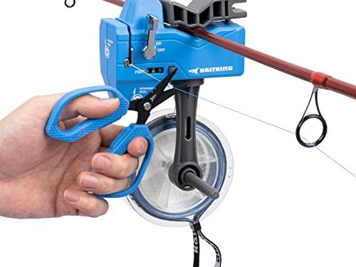 KastKing Kalibrate Fishing Line Spooler & 5’’ Braid Scissors – W/Line Counter, Patented Accessories, Portable, Compact, for Spinning & Casting Reels – No Line Twist, Fishing Gears Gifts for Men