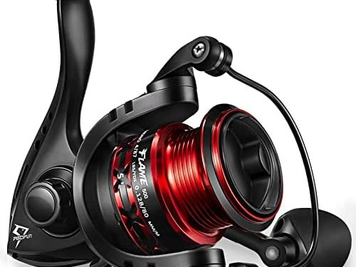 Piscifun Flame Spinning Reels, Lightweight 9+1BB Ultra Smooth Spinning Fishing Reels, 19.8LBs Max Drag, 2000, 3000, 4000, 5000 Series, Red & Blue