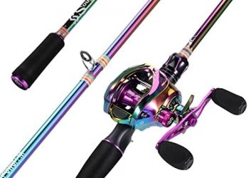 Sougayilang Fishing Rod and Reel Combo, Medium Fishing Pole with Baitcasting Reel Combo, 2-Piece Fishing Combo