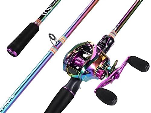 Sougayilang Fishing Rod and Reel Combo, Medium Fishing Pole with Baitcasting Reel Combo, 2-Piece Fishing Combo