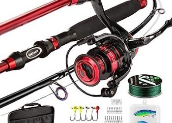 Ghosthorn Fishing Rod and Reel Combo, Telescopic Fishing Pole Kit for Men Collapsible Portable Fishing Gear Starter Compact Travel Pole with Carrier Bag for Freshwater Saltwater Fishing Gifts for Men Women