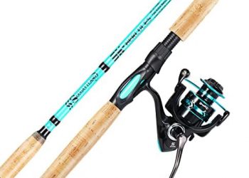 Sougayilang 7’ Fishing Rod and Reel Spinning Combo, 2 Piece Fishing Rod, Size 4000 Reel, Right/Left Handle Position, Suitable for Inshore Fishing