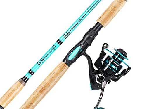 Sougayilang 7’ Fishing Rod and Reel Spinning Combo, 2 Piece Fishing Rod, Size 4000 Reel, Right/Left Handle Position, Suitable for Inshore Fishing
