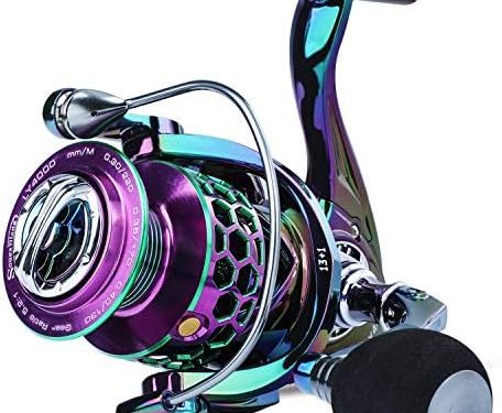 Sougayilang Colorful Fishing Reel 13 +1 BB Light Weight Ultra Smooth Powerful Spinning Reels, with CNC Line Management Graphite Frame, for Freshwater