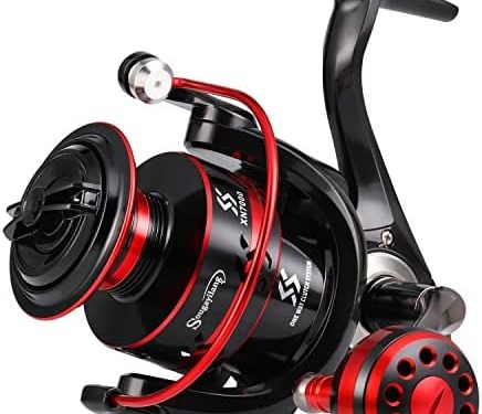 Sougayilang Spinning Reels Light Weight Ultra Smooth Powerful Fishing Reels Red & Blue & Golden