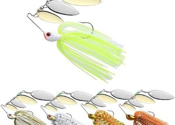 Goture Bass Fishing Lures Spinner Baits Kit, Hard Metal Top Brand Hooks Spinner Baits 5/10/15 Pcs Swimbait Jig Lure Willow Blades, Freshwater Saltwater Spinner Baits for Bass Trout Fishing 1/2Oz 3/8Oz