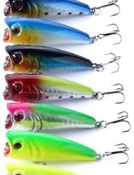 HENGJIA Top Water Popper Fishing Lures Saltwater Freshwater, 10 Pack Poppers Lures Artificial Hard Baits for Bass, Trout, Walleye, Crankbait Fishing Lure