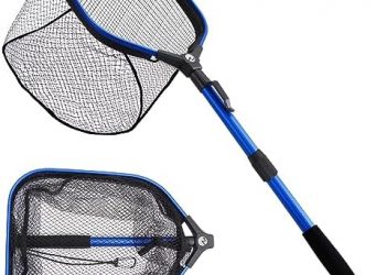 MoiShow Floating Fishing Net Fish Landing Net, Fishing Nets for Fish, Kayak Fishing Net with Third-gen Upgrade Locking Switch – Lightweight Rubber Coated Fish Net for Easy Catch & Release