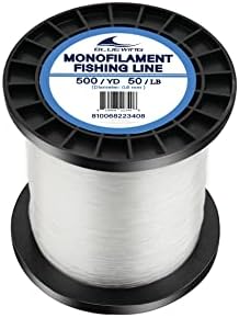 BLUEWING Monofilament Fishing Line 15,20,25,30,40,50,60,80,100,250,300,400 lbs, 50,100,500,3000 Yards Invisible Thin Diameter Mono Fishing Line Fishing Wire String, Clear,Yellow,Blue,Gray Color