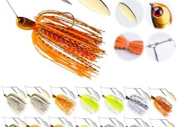 Goture Bass Fishing Lures Spinner Baits Kit, Hard Metal Top Brand Hooks Spinner Baits 5/10/15 Pcs Swimbait Jig Lure Willow Blades, Freshwater Saltwater Spinner Baits for Bass Trout Fishing 1/2Oz 3/8Oz