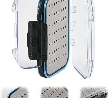 Goture Fly fishing tackle box, Waterproof Tackle box,Waterproof Floating Airtight Stowaway Fishing Lure Box, Fishing Storage Lure Box Tackle Box with Adjustable Dividers for Freshwater Saltwater