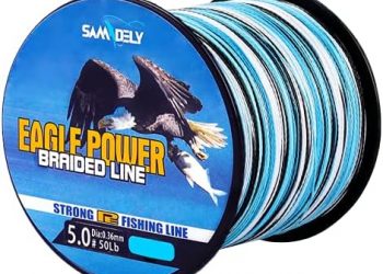 Samdely EaglePower Braided Fishing Line Abrasion Resistant Braided Lines Superior Knot Strength, Test for Salt-Water, 10LB-80LB, 100-500 Yds, Blue Camo, Ocean Blue, Green