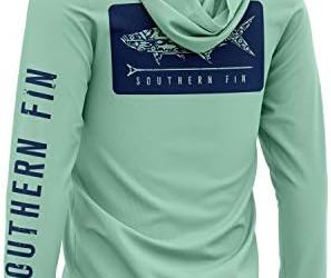 Southern Fin Apparel Performance Fishing Hoodie Shirt for Men Women UPF UV 50+ Lightweight With Hood