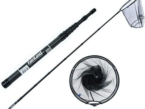 Fairiland Retractable Landing Net Extra Long Telescopic Carbon Fiber Pole Extendable Handle Kayak Accessories Knotless Quick Dry Fishing Nets
