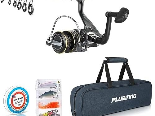 PLUSINNO Fishing Rod and Reel Combo, Ultralight Carbon Fiber Telescopic Fishing Pole with EVA Handle, Left/Right Hand Anti-Reverse Spinning Reel, Best Gifts for Man Fishing Gear and Equipment